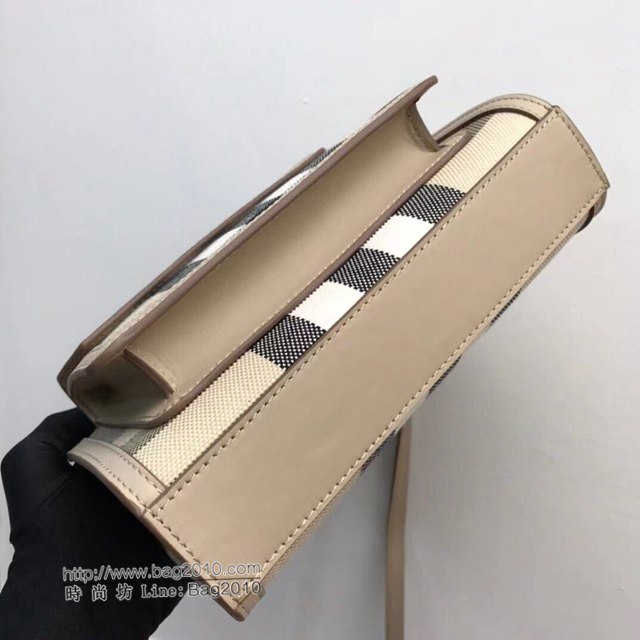 Burberry專櫃新款女包 巴寶莉格紋帆布拼皮托特包手提肩背包  db1135